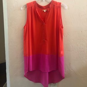 Gianni Bini Orange and Pink Sleeveless Blouse